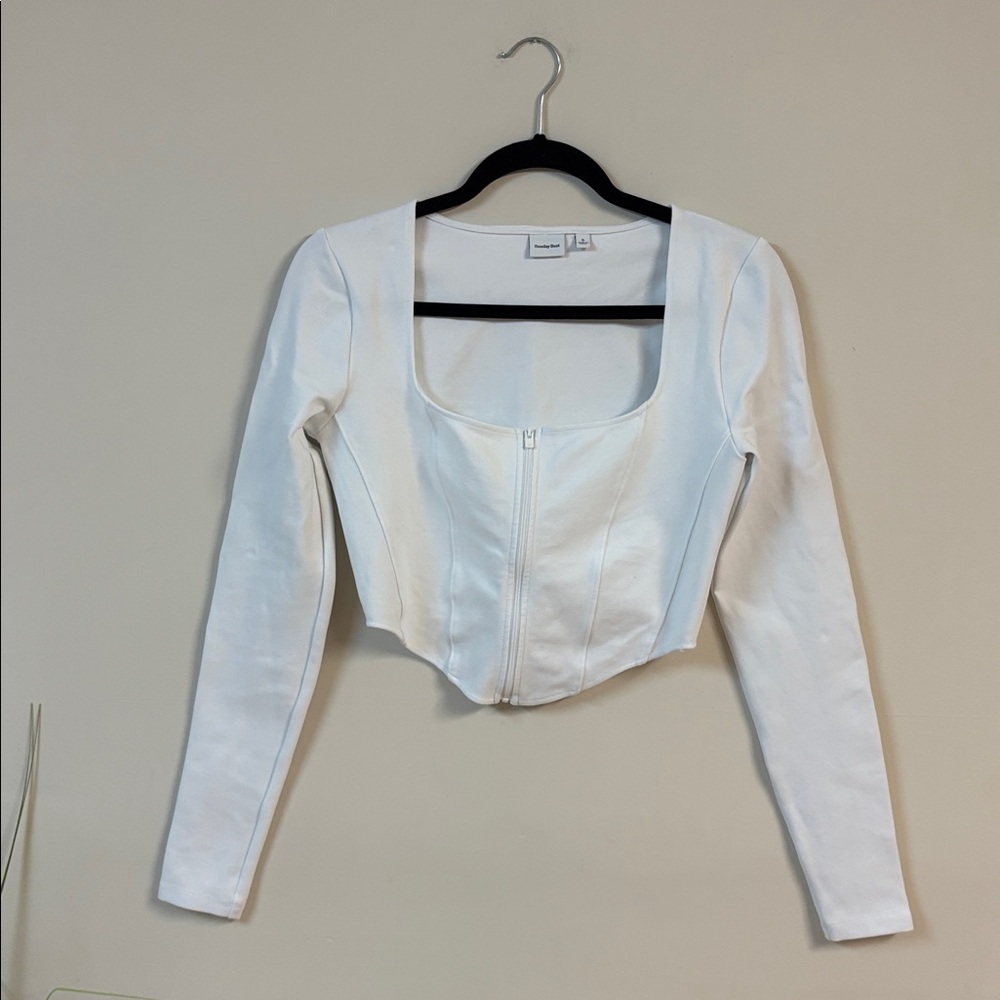 BNWOT Aritzia Sunday Best Maverick Bustier long sleeve Top size S - Picture 4 of 5